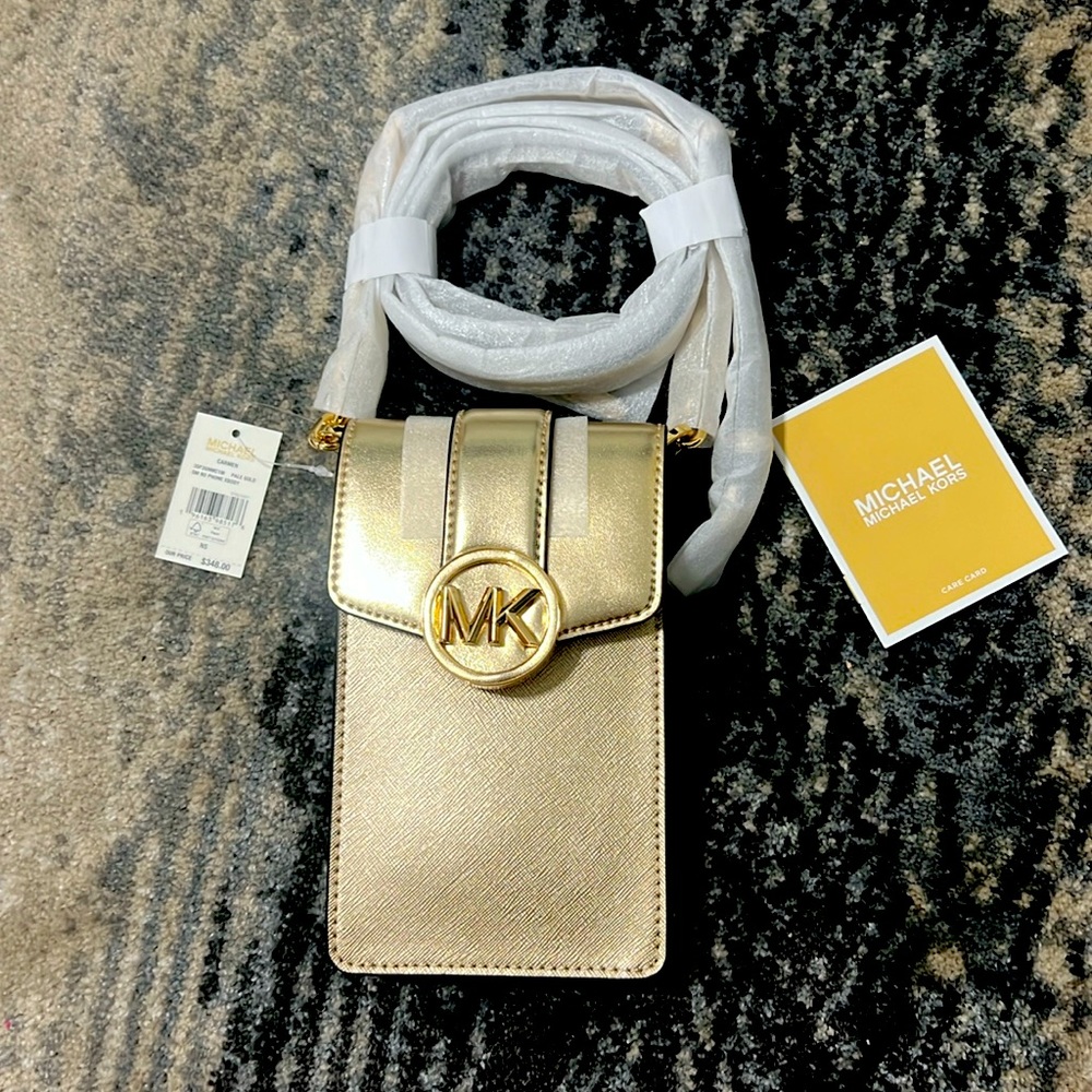 Michael Kors Carmen NS Phone XBody Gold In Tone - Picture 2 of 5